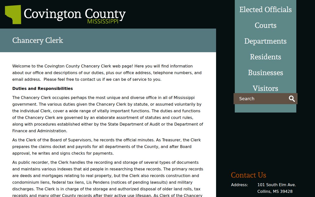 Covington County Chancery Clerk page covering family case records behind chancery bench warrant process